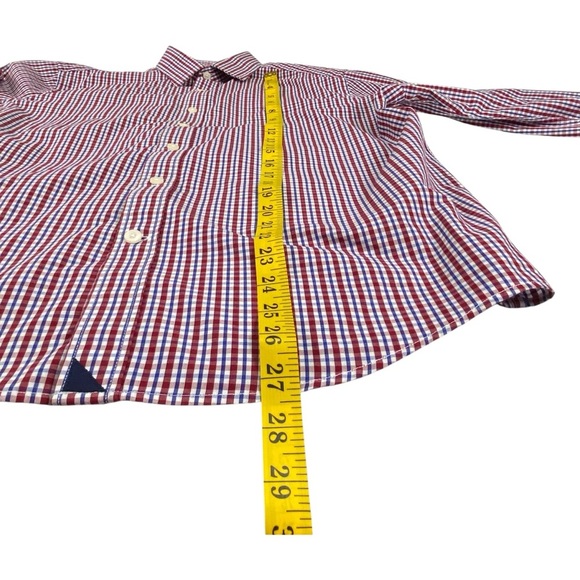 UNTUCKit Men's Blue and Red Plaid Long Sleeve Shirt, L - Picture 7 of 9